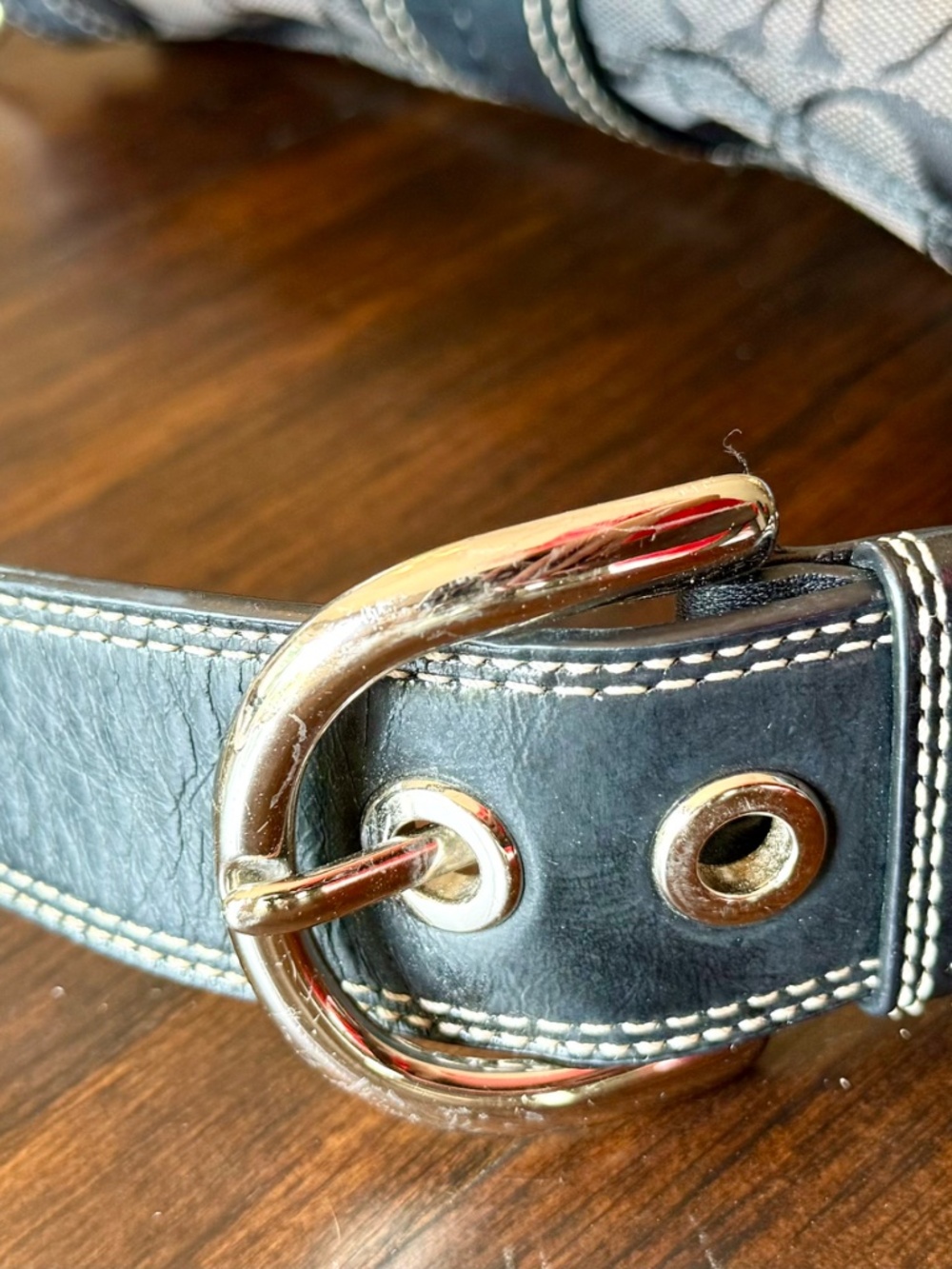 Coach Women's Soho Signature Buckle Flap Shoulder Bag - Black - F15203 - Picture 12 of 14